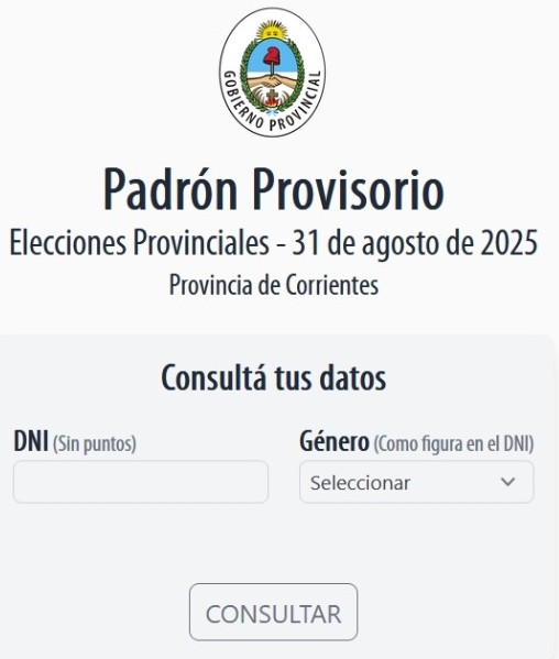 Corrientes: fijate si estas en el padrón para votar a Gobernador